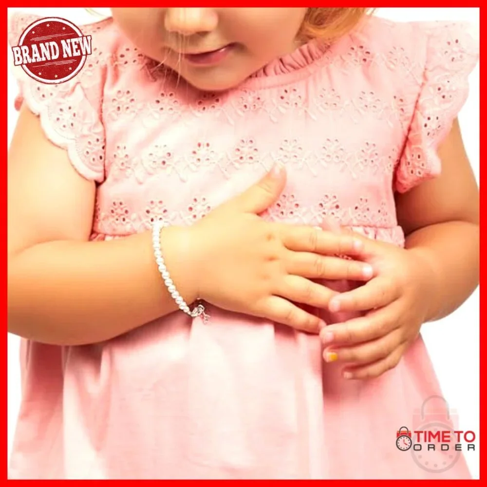 Sterling Silver Pearl Bracelet for Girls, Adjustable Charm, Keepsake Gift